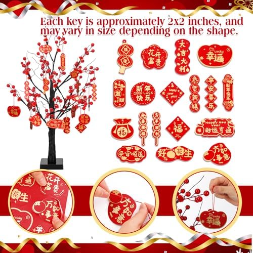 Ganeen Chinese New Year Decorations 2027 Lighted Lunar New Year Tree - Image 3