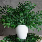 130pcs Italian Ruscus Greenery Stems 68cm Artificial Smilax Greenery Branch by VOELIGT