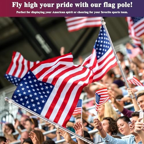 PHITRIC Flag Pole Kit, Tangle Free Spinning Stainless Steel Rustproof Flagpole for 3x5 Sports Fan Outdoor Flags for Outside House (Silver, 6FT, with Bracket) - Image 6