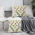 Alysheer Embroidered Decorative Throw Pillow Cover 18"x 18" Set of 2, Pink - Image 6