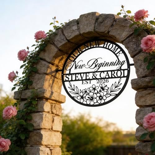 Personalized Home Sweet Home Metal Sign, Custom Name Housewarming Gifts for Couples, New Home Wall Decor, First Home Gift for Men Women, Indoor Outdoor Wall Art for Living Room,Porch,Bedroom (Style 8) - Image 6