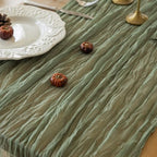 Sage Green Cheesecloth Table Runner 120 Inches for Party Home Decorations - Image 7