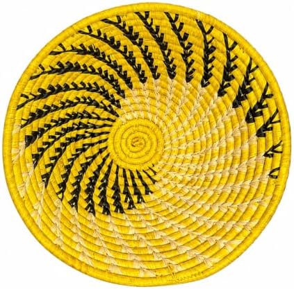 Handwoven African Basket Bowl for Fruits Wall Decor 12in diameter by ZenDesignsArtsCrafts