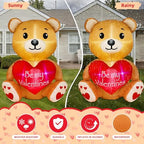 4FT Valentines' Day Inflatable Bear Holds Love Heart, Valentines Day Decor Built-in RGB LED Lights, Valentines Gift Blow Up Yard Decoration for Party Anniversary Wedding Propose Garden Lawn - Image 5