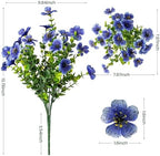 20 Bundles Artificial Flowers for Outdoor, Fake Plants Spring Decor,Blue - Image 2