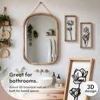 Tide and Tales 3D Black and White Floral Wall Art, Set of 2, Wall Art Set - Image 4