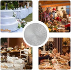 Snowkingdom Silver Placemats Set of 18, 15 Inch Round Metallic Hollow Vinyl Place Mats, Washable Wipeable Non Slip Kitchen Dining Table Mats for Christmas Thanksgiving Holiday Wedding Party Decoration - Image 6