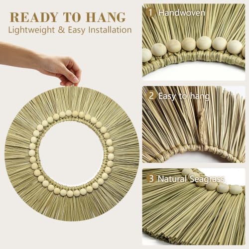 Qian Qian You Handmade Wall Basket Set,3-Piece Seagrass Decor Basket - Image 2