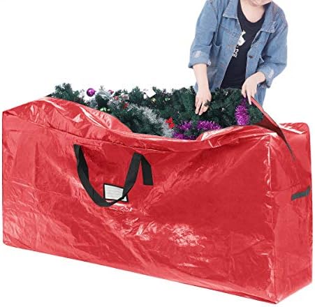 Christmas Tree & Wreath Storage Bags- Set of 2- For 9 Foot Artificial Trees & 30” Holiday Wreaths- Protect Decorations & Inflatables by Elf Stor (Red) - Image 7