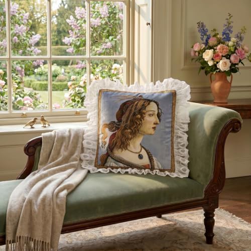 patdrea Designer French Velvet Throw Pillow Cover,22"x22"-Botticelli A - Image 7