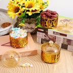 6 Pcs Ramadan Trays with Lid Metal Gold Moon Castle Star Arabesque Eid Mubarak Tray, Plate, Food Storage Container for Serving Cookie Candy Pastry Dessert Eid Party Display - Image 4