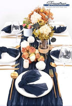 100 Pieces Cloth Napkins Navy Blue Dinner Cheesecloth Napkins for Wedding,Wrinkled Cloth Napkins Bulk for Home Party Rustic Table Decoration, 17 x 17 Inch - Image 6