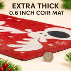 Christmas Welcome Coir Door Mat, 17"x30" Outdoor Front Door Mat, Coconut Fiber Doormat with Slip-Resistant Backing, Holiday Entry Mat with Reindeer Snowflake Design - Image 5
