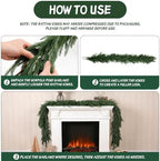 9FT 2 Pack Norfolk Pine Garland, Realistic Christmas Mantel Decor - Image 5
