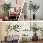Leftover 5 Pcs 33.4'' Faux Olive Branches for Vase Realistic,Tall Faux Greenery for Vase,Fake Plants,Eucalyptus Stems,Faux Stems for Centerpieces Decoration,Home Decor,Table Decor(No Olive Fruit) - Image 7