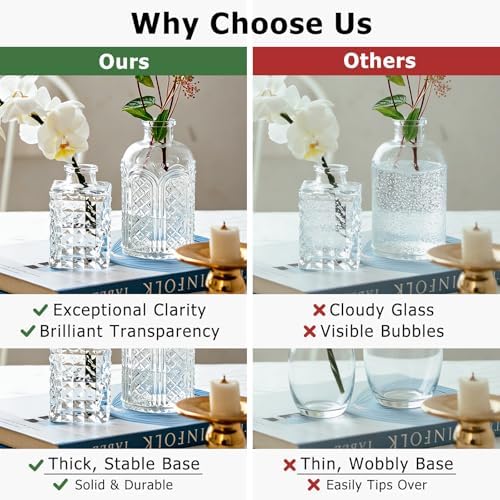 SUPMIND 16Pcs Clear Glass Bud Vase, Small Flower Vase for Centerpieces Bulk - Image 6