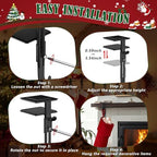 6Pcs Christmas Fireplace Stocking and Garland Hanger Fits 0.5-3.5" Mantle - Image 3