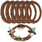 7 Pcs 10 Inch Natural Grapevine Wreath Set, Hand-Woven Vine Branch Wreaths for DIY Crafts, Christmas Decorations, Home & Event Styling by KUKLIPJIM
