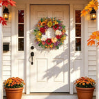 24 Inch Fall Wreaths for Front Door, Autumn Farmhouse Harvest Wreath - Image 3