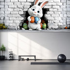 13x6 ft Cute Easter Bunny Peeking Garage Door Banner - Whimsical Rabbit Behind Brick Wall with Eggs Backdrop, Hanging Spring Decor for Outdoor Wall Sign - Image 5