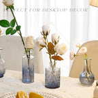 Glass Bud Vase Set of 30, Small Flower Vases, Glass Vases for Centerpieces, Vintage Home Table Decorations Bud Vases (30 Pcs, Blue) - Image 5