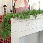 2 Pcs Christmas Norfolk Pine Garland, 6 Ft Dense Pines Realistic Touch Garland Ornaments, Greenery Artificial Pine Cypress Garlands for Christmas Holiday Mantle Fireplace Table Home Decor - Image 6