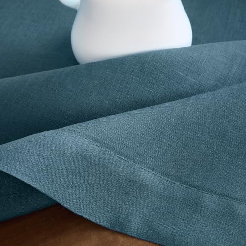 Solino Home 100% Linen Table Runner Peacock Blue Woven, Fete 14 x 72 in - Image 5