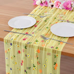 BINBE 12pcs Daisy Spring Table Runner Embroidery Gauze 10FT Florals Seasonal Tulle Holiday Birthday Kitchen Dining Table Decor for Home Party Yellow by BINBE
