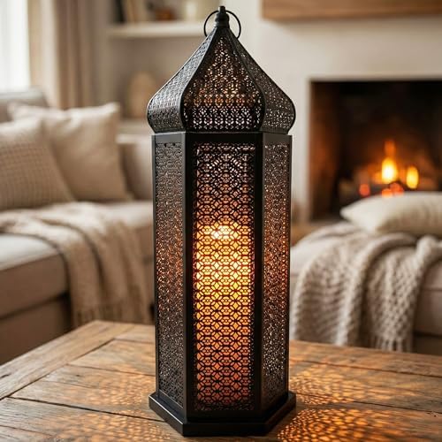 Vela Lanterns Decorative Indoor Tall Black Floor Lantern, Extra Large - Image 2