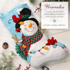 Bucilla Felt Applique 18" Stocking Making Kit, Frosty and Bright, Perfect for DIY Arts and Crafts - Image 4