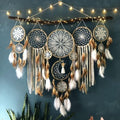 5 Pack Moon Phase Dreamcatcher Set Boho Wall Decor, Boho Macrame Wall Hanging Dream Catchers, for Home, Bedroom, Living Room, Witchy Gifts (Camel) by LDDIYLLC