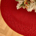 36 Inch Red Knitted Christmas Tree Skirt by Noiclub