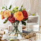 KOIUEYW Clear Vases for Centerpieces, 9 Inch Large Glass Vase for Bouquet, Glasses Home Decor Modern Jarrones Decorativos for Wedding Living Room Dining Table Office - Image 5