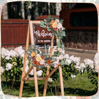 2 Pcs Fall Arch Flowers Swag Burnt Orange Rust Rose Garland Decor - Image 6
