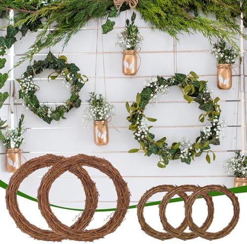 12 Pcs 12 Inch & 8 inch Natural Grapevine Wreath Set, Hand-Woven Vine Branch Wreaths for DIY Crafts, Christmas Decorations, Home & Event Styling(6 Pieces per Size) - Image 5