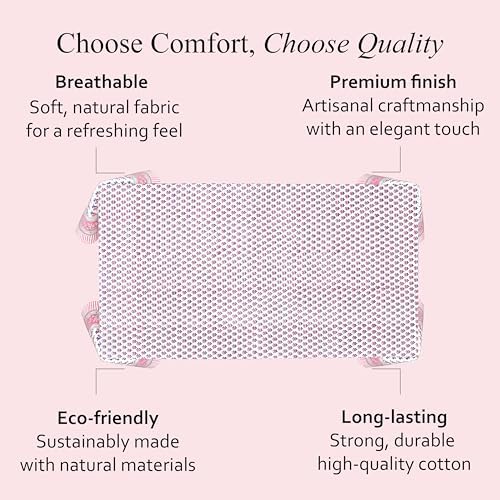 CPC Pink Sapphire Block Print 100% Cotton Rectangle Tablecloth 52x70 Inch - Image 6