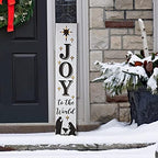 Glitzhome 42" H Lighted Wooden Nativity Porch Sign, Decorative Joy Hanging Plaque for Christmas, Farmhouse Xmas Nativity Porch Decor Hanging Sign for Christmas Holiday Home Front Door Porch Decor - Image 4
