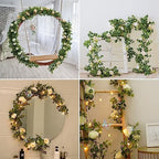 13 Ft White Flower Garland with Butterfly, Artificial Eucalyptus Rose Vine - Image 4