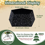 Black Christmas Tree Ring Collar 25.59 Inch Collapsible Xmas Tree Skirt Sequin Velvet Tree Stand Cover for Halloween Artificial Tree Home Ornaments - Image 3