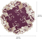 Decozen Set of 12 Doilies for Table, Lace Doilies - Rustic, Crochet, Farmhouse, Kitchen, Dining Table Centerpiece Decor - Round Christmas Placemats - 15 inch Gold Burgundy, The Chantelle Collection - Image 6