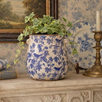 English Country Ceramic Planter, 6.7" Chinoiserie Vase & Utensil Holder - Image 2
