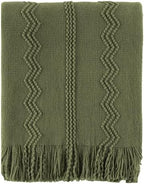 BATTILO HOME Olive Green Throw Blanket for Couch, 50"x60" by BATTILOHOME