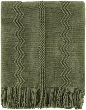 BATTILO HOME Olive Green Throw Blanket for Couch, 50"x60" by BATTILOHOME
