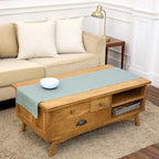Solino Home 100% Pure Linen Table Runner Aqua Blue Hemstitch, 14 x 60 in by SolinoHome