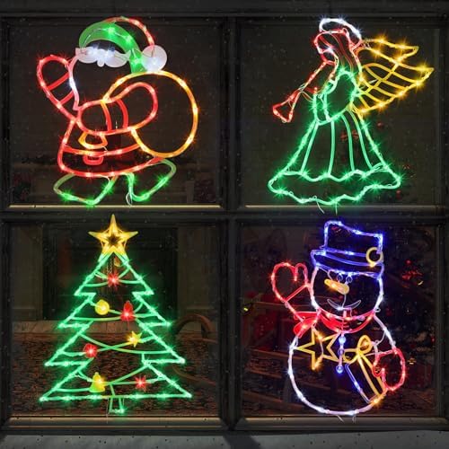 TRWYMZ Christmas Decorations - 16" Christmas Window Silhouette Lights by TRWYMZ