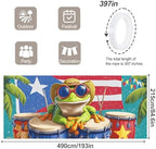 7 * 16ft Vibrant Puerto Rico Garage Door Banner, Tropical Island Style Decor Flag, Retro Castle Pattern Photo Backdrop, Cultural Pride Background for Outdoor Festival Holiday Garage Door Decoration - Image 2