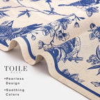 FINGERCRAFT Cloth Napkins Set of 12 Cotton Linen, 20x20 Inch, Toile - Image 5