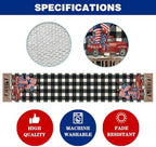 8 Pcs Truck Holiday Table Runners 72 Inches Long, Rustic Truck Fall Winter Halloween Christmas Burlap Table Runners, Car Buffalo Plaid Dining Table Decor for Farmhouse Garden Party Supplies - Image 3