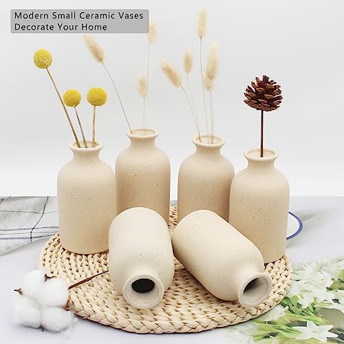 YANLING 6 Pack Small Vase for Flowers, 5 inch Modern Ceramic Vases - Image 3