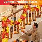 Fall Garland with Lights 9.1Ft Large Leaf Fall Decor Halloween Decorations - Image 4
